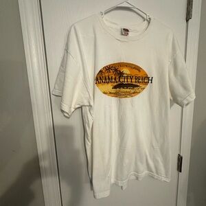 Fruit of the Loom White Tee with Yellow Graphic